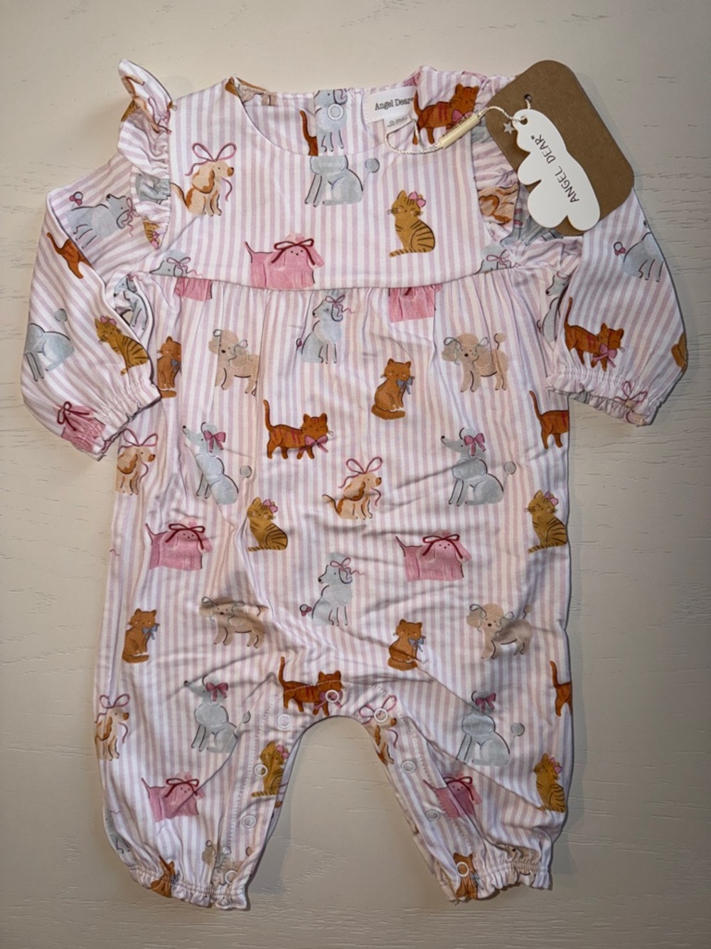 Angel Dear Fancy Pets Ruffle Romper 0-3 3-6 6-12 12-18 18-24 months - Picture 2 of 5
